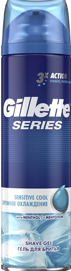 Гель д/бритья Gillette Sensitive Skin эффект охлаждения 200мл