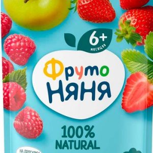 Десерт ФрутоНяня яблоко-клубника-малина д/п 90г