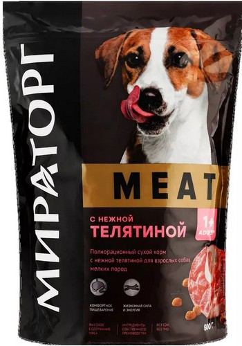 Корм д/собак Мираторг Meat нежная телятина д/мелких пород м/у 500г