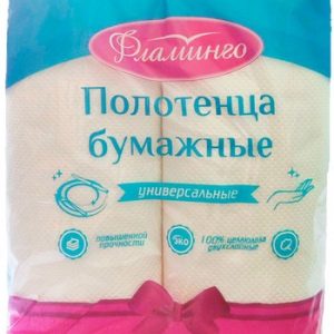 Полотенца бумажные Фламинго гофр белые 2шт