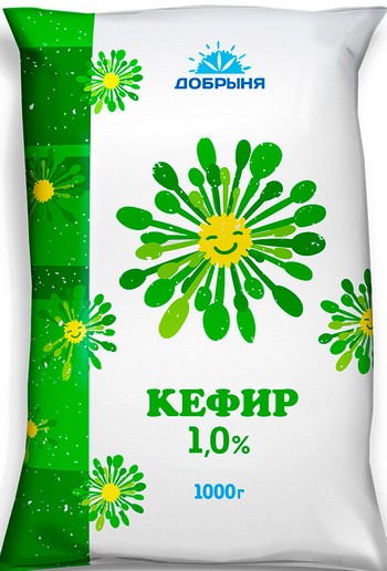 Кефир Добрыня 1% п/э 1000г без змж