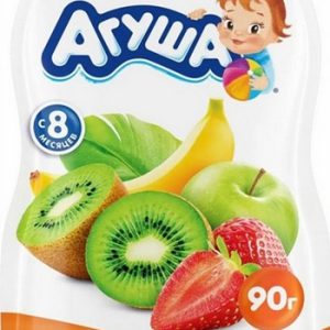 Пюре Агуша яблоко-банан-клубника-киви 8+ д/п 90г