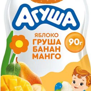 Пюре Агуша яблоко-груша-банан-манго 6+ д/п 90г