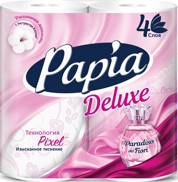 Бумага туалетная Papia Deluxe paradiso fiori 4-хсл 4шт