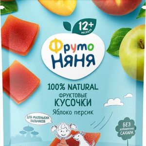 Фруктовые кусочки ФрутоНяня яблоко-персик 12+ м/у 53г
