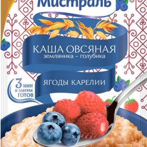 Каша Мистраль овсяная земляника-голубика 40г