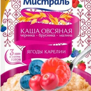 Каша Мистраль овсяная черника-брусника-малина 40г