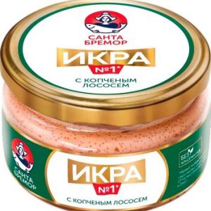Икра мойвы Санта Бремор №1 делик с копченым лососем ст/б 180г