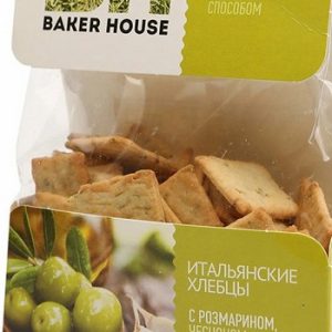 Хлебцы Baker House Итальянские с розмарин, чеснок, оливк маслом и морск солью к/у 250г