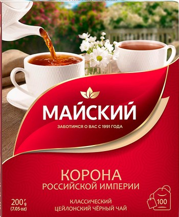 Чай Майский Корона Российской Империи черный 100*2г