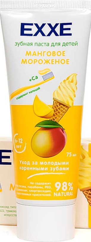 Зубная паста Exxe Kids манговое мороженое 75мл