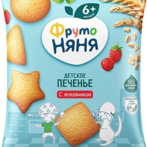 Печенье ФрутоНяня пшеничное земляника 6+ м/у 50г