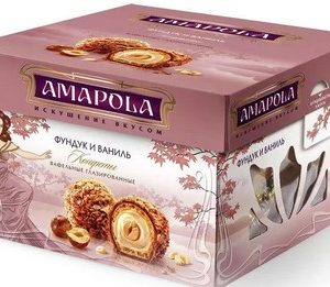 Конфеты Amapolа фундук-ваниль к/у 100г