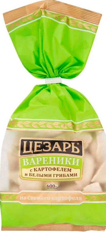 Вареники Цезарь картофель-белые грибы с/м 600г