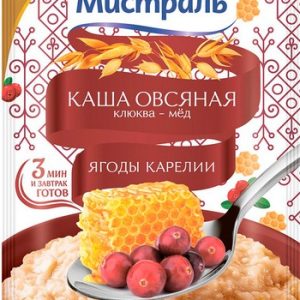 Каша Мистраль овсяная клюква-мед 40г