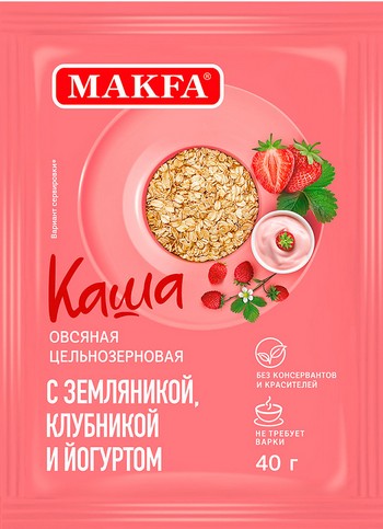 Каша Макфа овсяная земляника/клубника/йогурт 40г