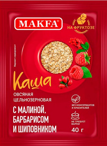 Каша Макфа овсяная малина/барбарис/шиповник 40г