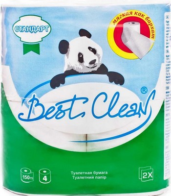 Бумага туалетная Best Clean Standart 2-хсл 4шт