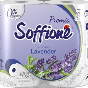 Бумага туалетная Soffione Premio Toscana lavender 3-хсл 4шт