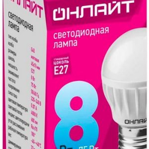 Лампа светодиодная Онлайт LED 6вт Е27 бел.мат.свеча