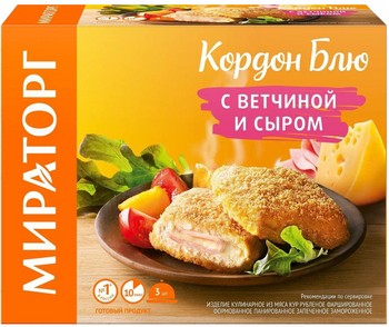 Кордон Блю Мираторг ветчина/сыр с/м к/у 405г