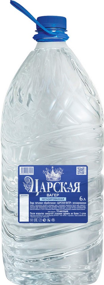 Вода Вагер Царская негаз пэт 6л