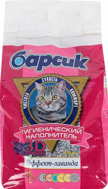 Гигиен наполнитель Барсик 3D еффект лаванды 4,54л