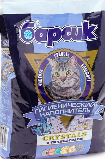 Гигиен наполнитель Барсик Crystals с силикагелем 4,54л