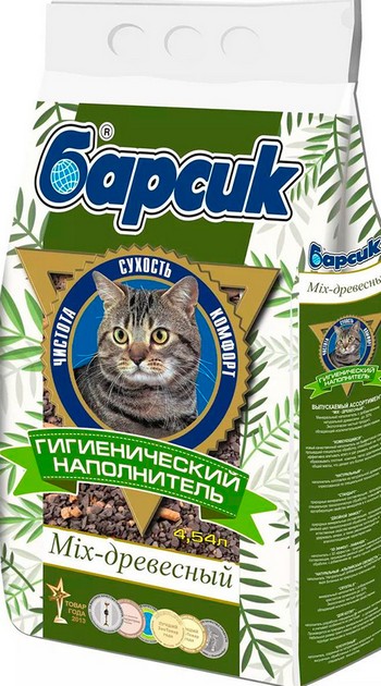 Гигиен наполнитель Барсик Mix древесный 4,54л