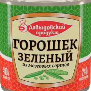 Горошек Давыдовский продукт зеленый из мозговых сортов в/с ГОСТ ж/б 400г/425мл