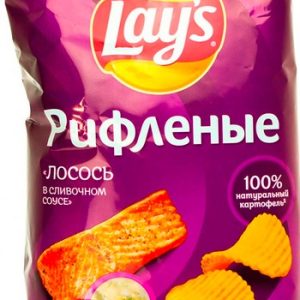 Чипсы Лейс рифленые лосось в сливочном соусе 140г