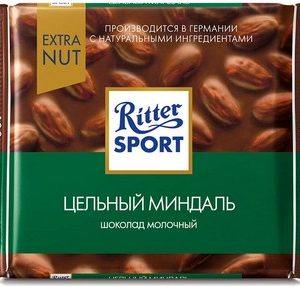 Шоколад Ritter Sport молочный цельный миндаль 100г