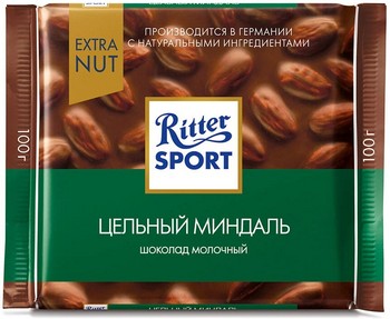 Шоколад Ritter Sport молочный цельный миндаль 100г