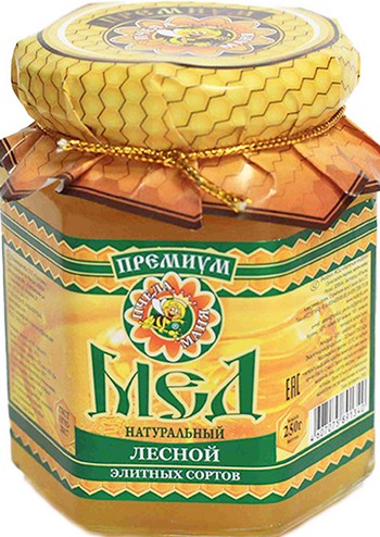 Мед Пчела Маня натуральный лесной шестигран твист 250г