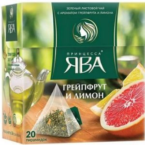Чай Принцесса Ява зеленый грейпфрут/лимон 20*1.8г