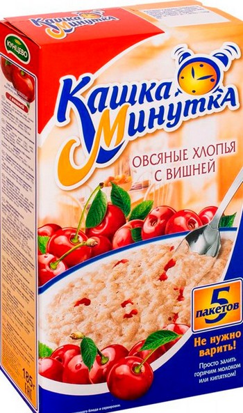 Хлопья Кашка Минутка овсяные с вишней к/у 5*37г/185г