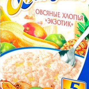 Хлопья Кашка Минутка овсяные экзотик к/у 5*37г/185г