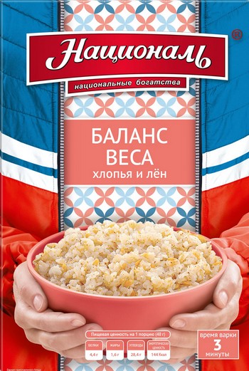 Смесь хлопьев и злаков Националь Баланс веса хлопья и лён к/у 240г