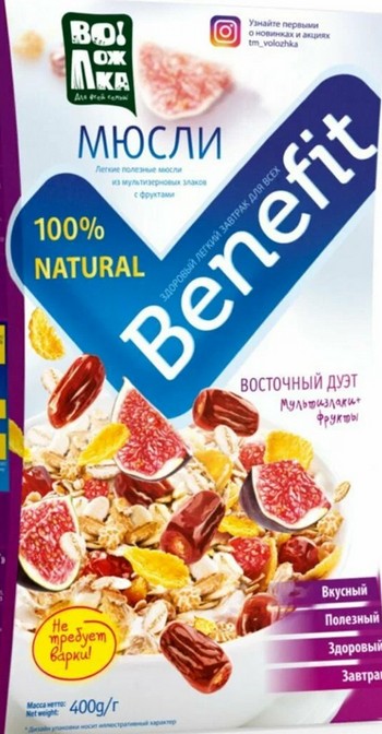 Мюсли Во!Ложка Бенефит Восточный дуэт к/у 400г
