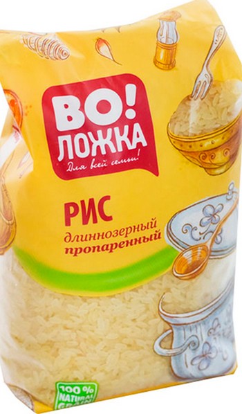 Крупа Во!Ложка рис длиннозерный пропаренный 800г