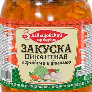 Закуска Давыдовский продукт пикантная с грибами и фасолью ско 510г