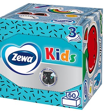 Платочки носовые Zewa Kids 60шт