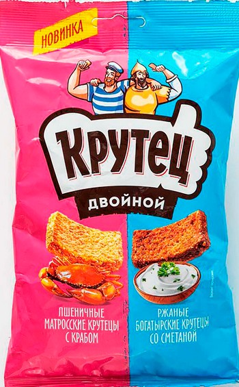 Гренки Крутец Двойной пшен краб и ржан сметана м/у 100г