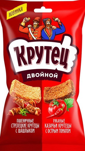 Гренки Крутец Двойной пшен шашлык и ржан томата спайси м/у 100г