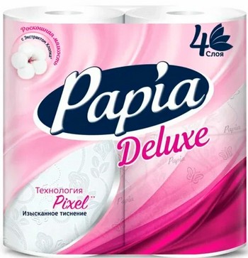 Бумага туалетная Papia Deluxe 4-хсл 4шт