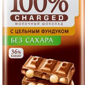 Шоколад Победа Чаржед молочный с цельным фундуком б/сахара 90г