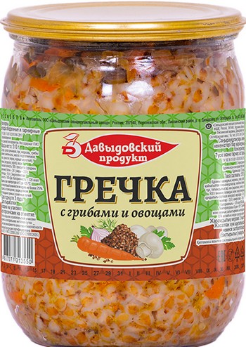 Гречка Давыдовский продукт с грибами и овощами ст/б 510г