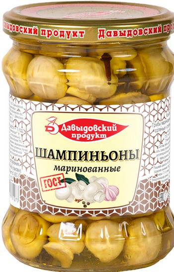 Грибы Давыдовский продукт шампиньоны маринованные твист 450г