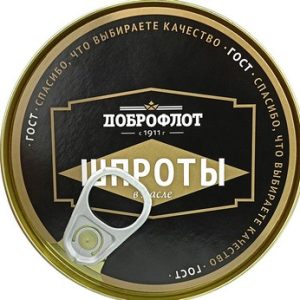 Шпроты Доброфлот в масле из балтийской кильки тушки ж/б ключ 160г