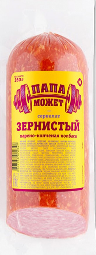 Колбаса Папа может Сервелат Зернистый в/к в/у 350г